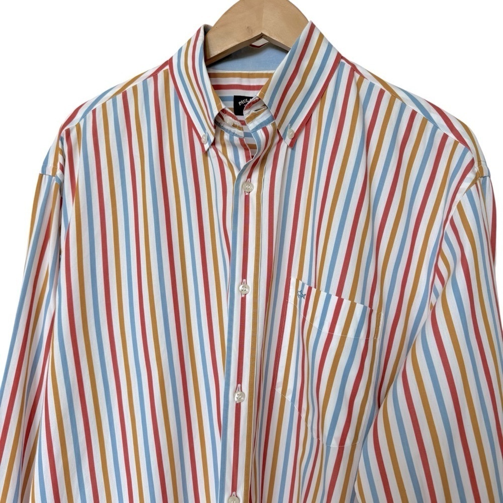 Paul & Shark Yachting Men's Multicolor Stripe Long Sleeve Shirt Casual Sz 44 XXL